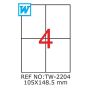 Etichete A4 , 105 x 148,5mm , TW 2204 1204