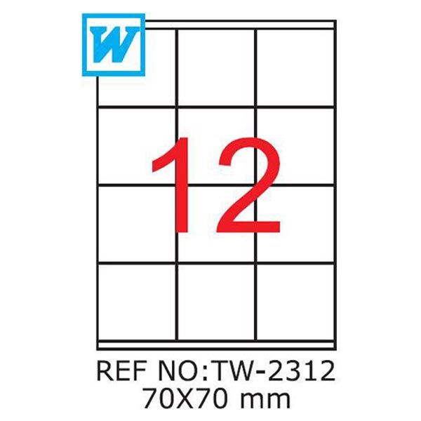 Etichete A4 , 70x70 mm , TW 2312 1209