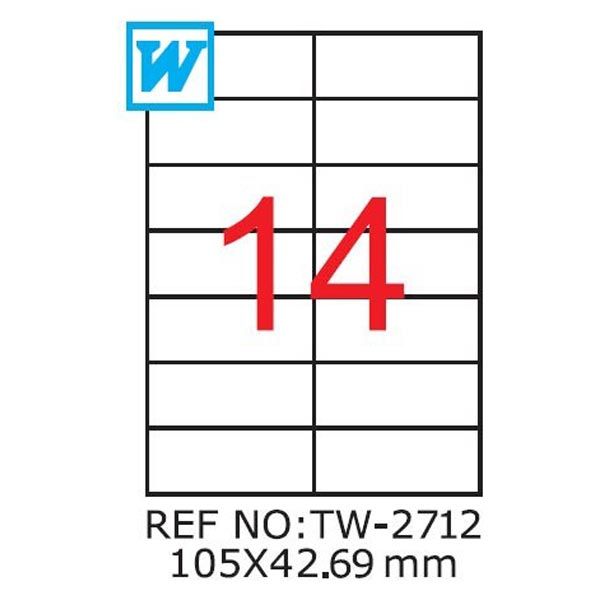 Etichete A4 , 105 x42.69mm , TW 2712 1215